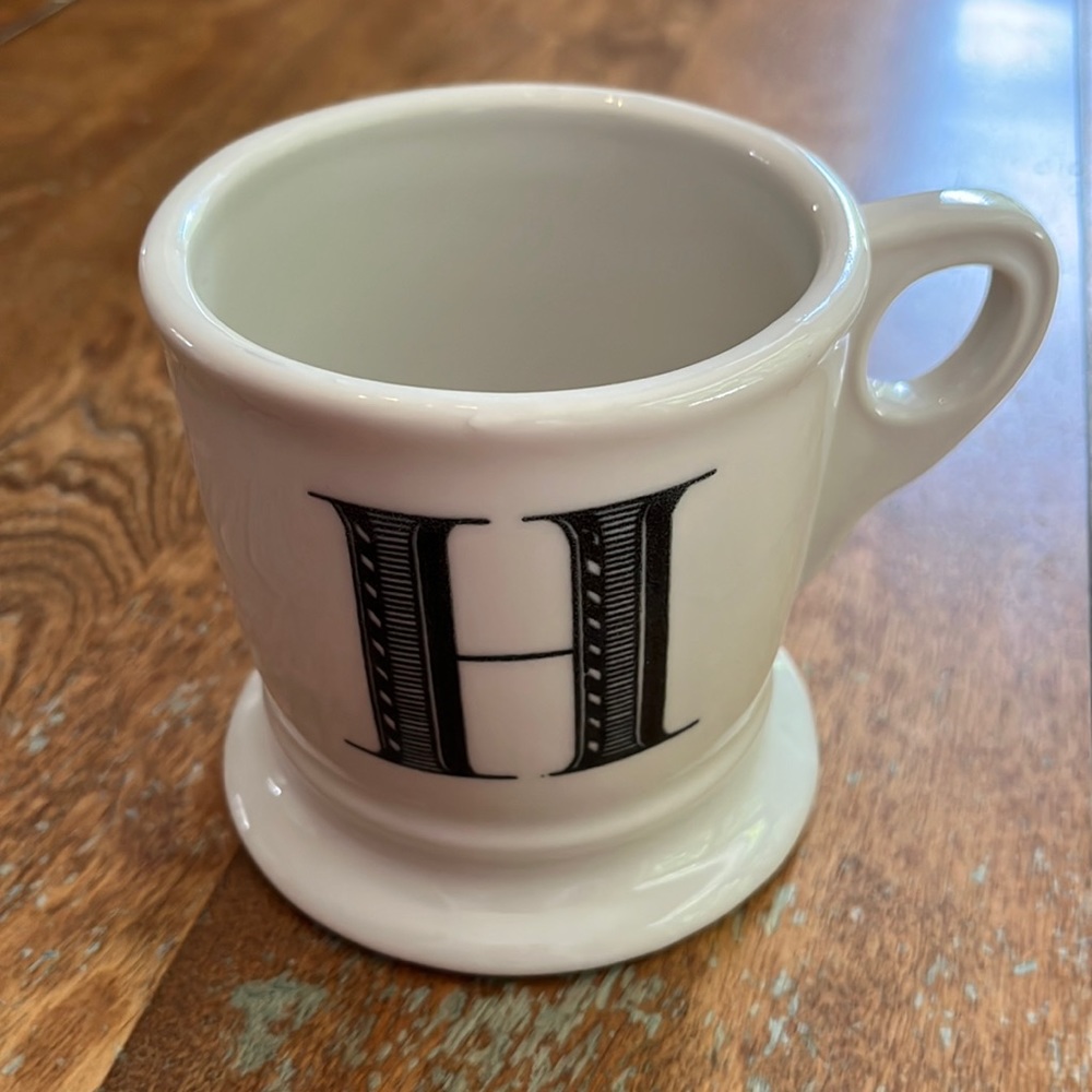 Anthropologie initial monogram mug H shaving mug